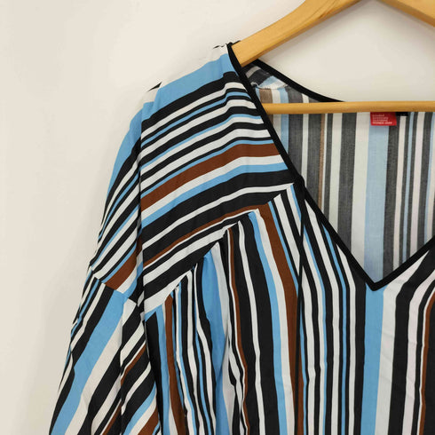 ダブルスタンダードクロージング DOUBLE STANDARD CLOTHING Vネックストライプワンピース レディース JPN:36